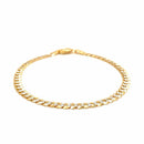 14k Two Tone Gold Pave Curb Bracelet (3.60 mm) | - Forever in Harmony