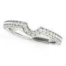 14k White Gold Prong Set Curved Wedding Band (1/8 cttw) - Forever in Harmony