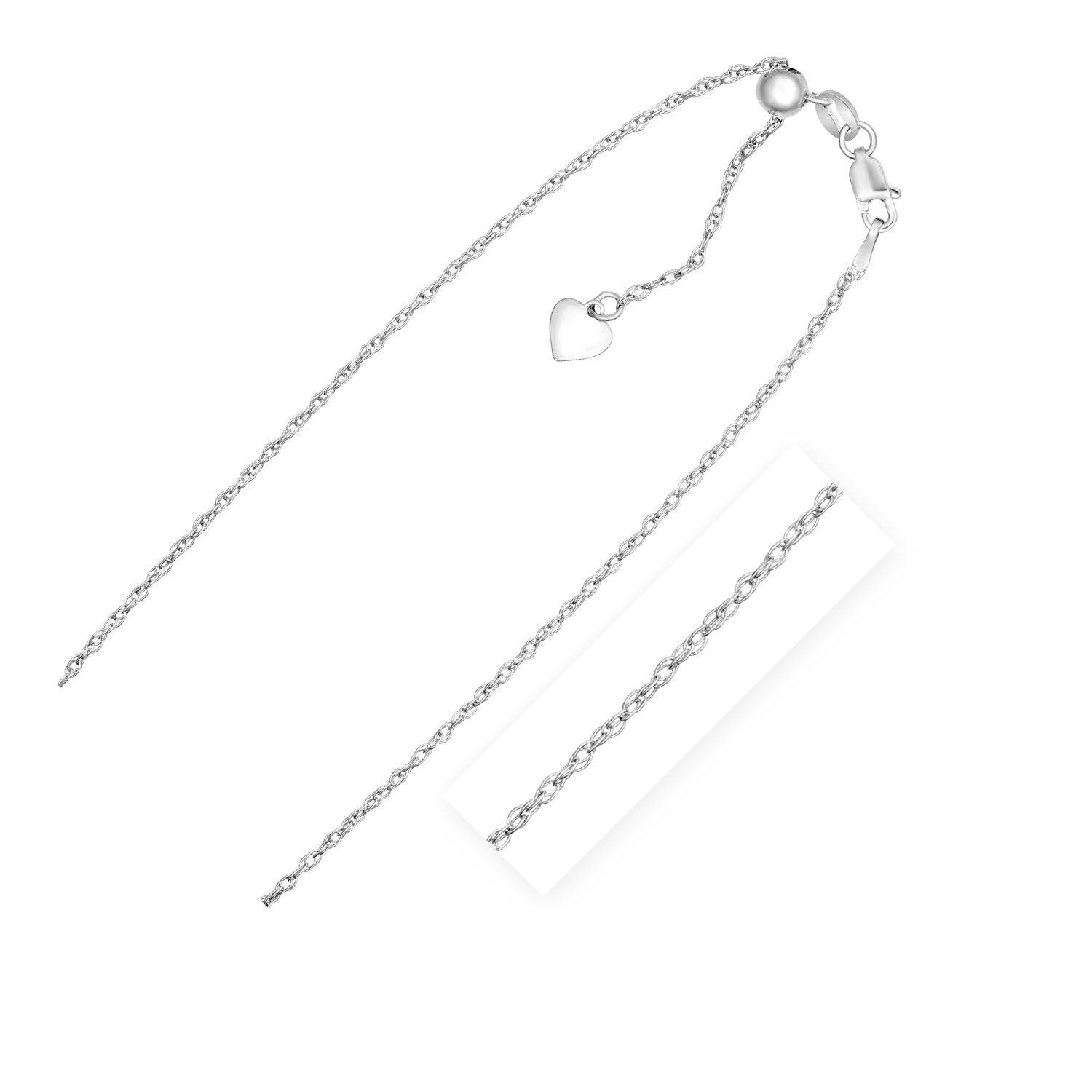 Sterling Silver 1.5mm Adjustable Rope Chain (1.50 mm)