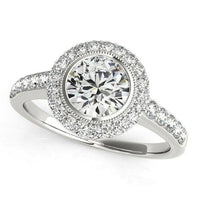 14k White Gold Pave Style Diamond Engagement Ring (1 3/8 cttw) - Forever in Harmony