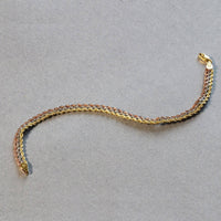 10k Tri-Toned Gold Multi-Strand Rope Chain Bracelet (6.35 mm) | - Forever in Harmony