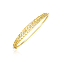 14k Yellow Gold High Polish Curb Chain Link Bangle (8.40 mm) | - Forever in Harmony