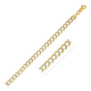 14k Two Tone Gold Pave Curb Chain (3.20 mm) | 16''