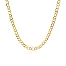 14k Two Tone Gold Pave Curb Chain (3.20 mm) | - Forever in Harmony