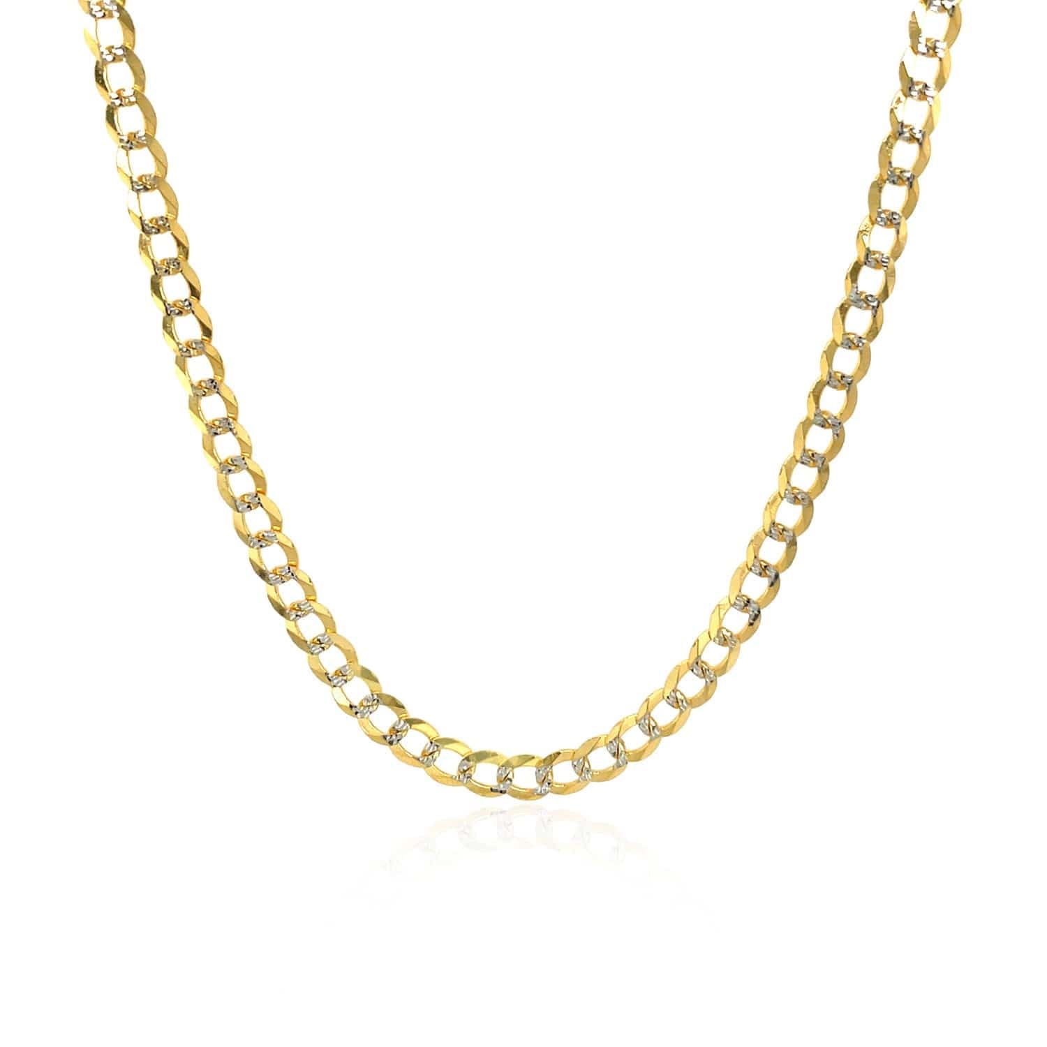 14k Two Tone Gold Pave Curb Chain (3.20 mm) |