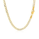 14k Two Tone Gold Pave Curb Chain (3.20 mm) | - Forever in Harmony