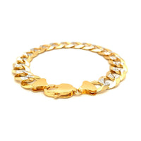 14k Two Tone Gold Pave Curb Bracelet (12.18 mm) | - Forever in Harmony