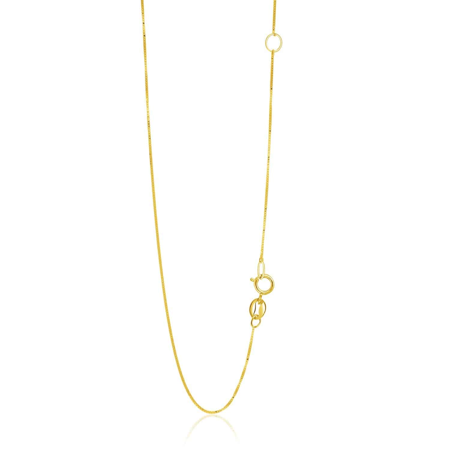 14k Yellow Gold Adjustable Box Chain (0.60 mm)