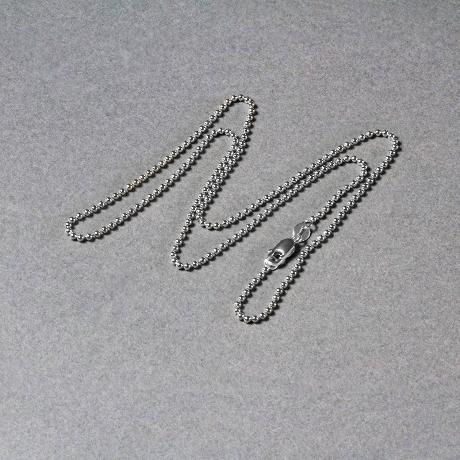 14k White Gold Bead Chain 1.5mm (1.50 mm)