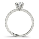 14k White Gold Single Row Shank Round Diamond Engagement Ring (1 1/3 cttw) - Forever in Harmony