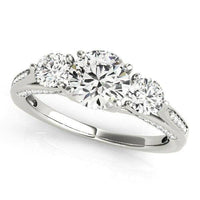 14k White Gold 3 Stone Style Round Diamond Engagement Ring (1 3/4 cttw) - Forever in Harmony