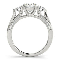 14k White Gold 3 Stone Style Round Diamond Engagement Ring (1 3/4 cttw) - Forever in Harmony