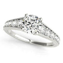 14k White Gold Antique Tapered Shank Diamond Engagement Ring (1 3/8 cttw) - Forever in Harmony