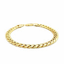 14k Yellow Gold Miami Cuban Semi Solid Bracelet (7.00 mm) | - Forever in Harmony