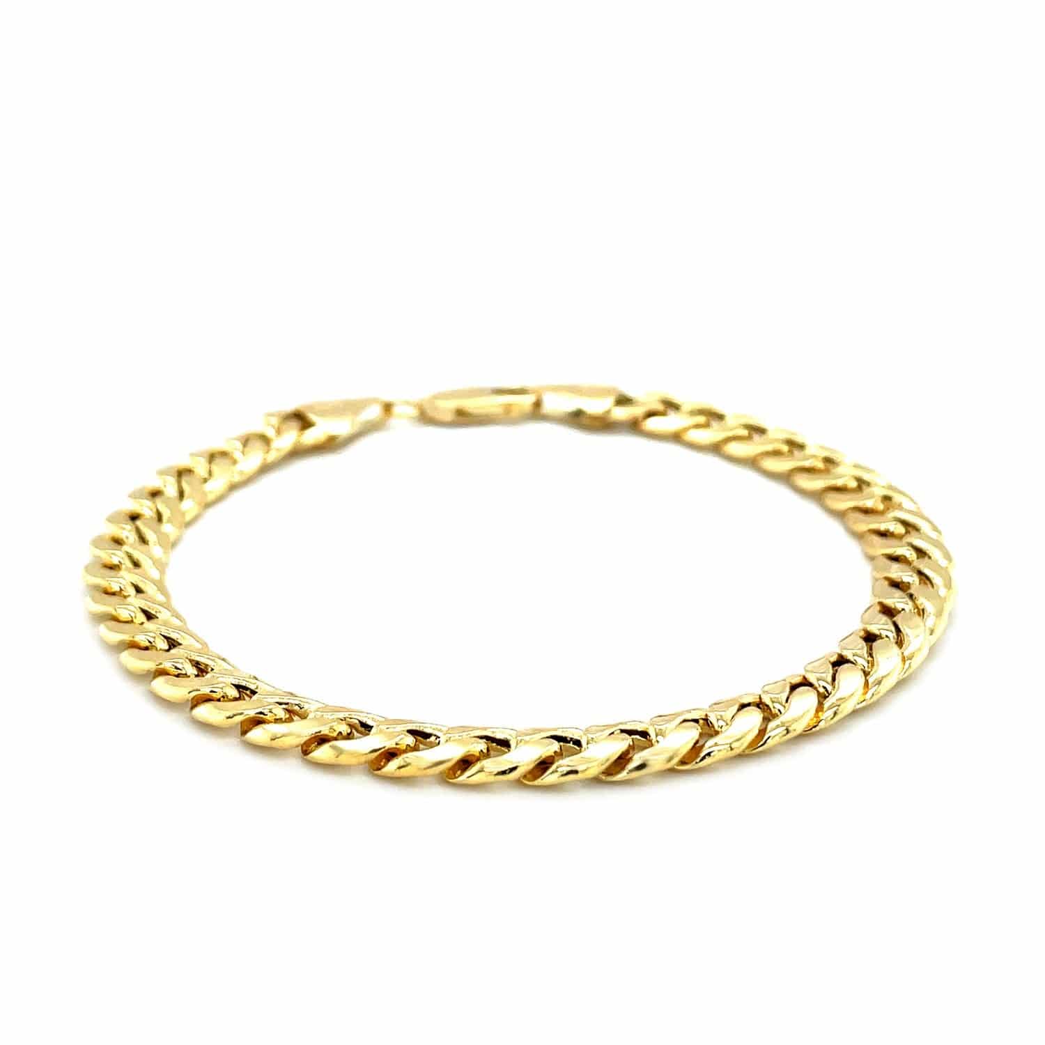 14k Yellow Gold Miami Cuban Semi Solid Bracelet (7.00 mm) |