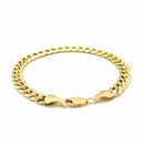 14k Yellow Gold Miami Cuban Semi Solid Bracelet (7.00 mm) | - Forever in Harmony