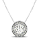 Diamond Halo with Center Bezel in 14k White Gold (5/8 cttw) - Forever in Harmony