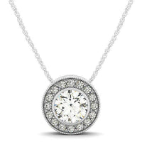 Diamond Halo with Center Bezel in 14k White Gold (5/8 cttw) - Forever in Harmony