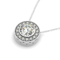 Diamond Halo with Center Bezel in 14k White Gold (5/8 cttw) - Forever in Harmony