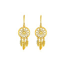 Dream Catcher Earrings in 14k Yellow Gold