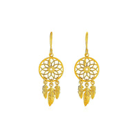 Dream Catcher Earrings in 14k Yellow Gold