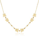 14k Yellow Gold 18 inch Necklace with Polished Butterflies and Beads