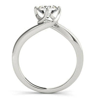 14k White Gold Bypass Style Solitaire Round Diamond Engagement Ring (1 cttw) - Forever in Harmony