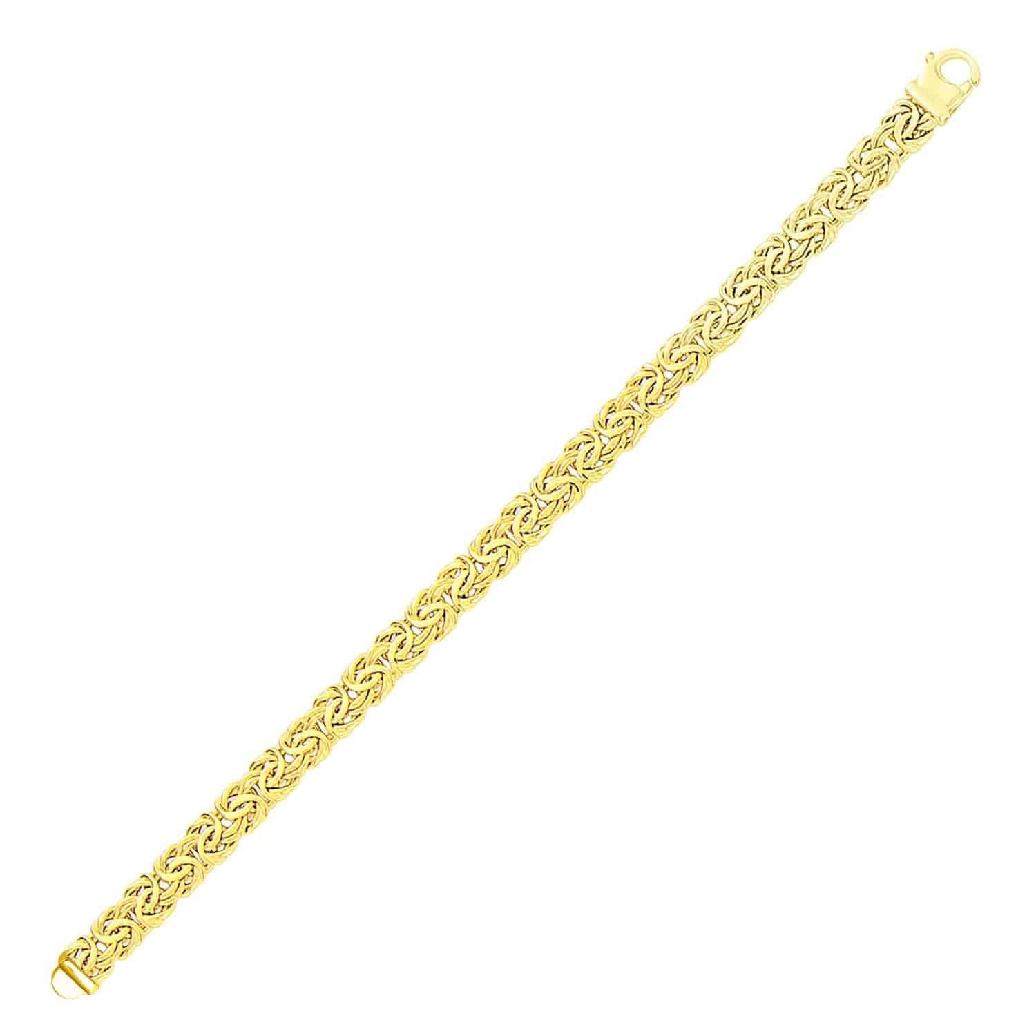 14k Yellow Gold Byzantine Style Chain Bracelet (7.20 mm) |