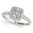 14k White Gold Square Outer Shape Round Diamond Engagement Ring (3/4 cttw) - Forever in Harmony