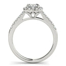 14k White Gold Square Outer Shape Round Diamond Engagement Ring (3/4 cttw) - Forever in Harmony