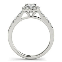 14k White Gold Square Outer Shape Round Diamond Engagement Ring (3/4 cttw) - Forever in Harmony