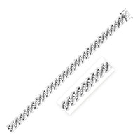 Sterling Silver Rhodium Plated Miami Cuban Chain (9.80 mm) | - Forever in Harmony