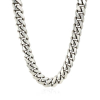 Sterling Silver Rhodium Plated Miami Cuban Chain (9.80 mm) | - Forever in Harmony