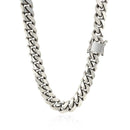 Sterling Silver Rhodium Plated Miami Cuban Chain (9.80 mm) | - Forever in Harmony