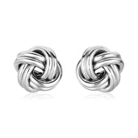 Sterling Silver Polished Two Strand Love Knot Earrings(13mm)