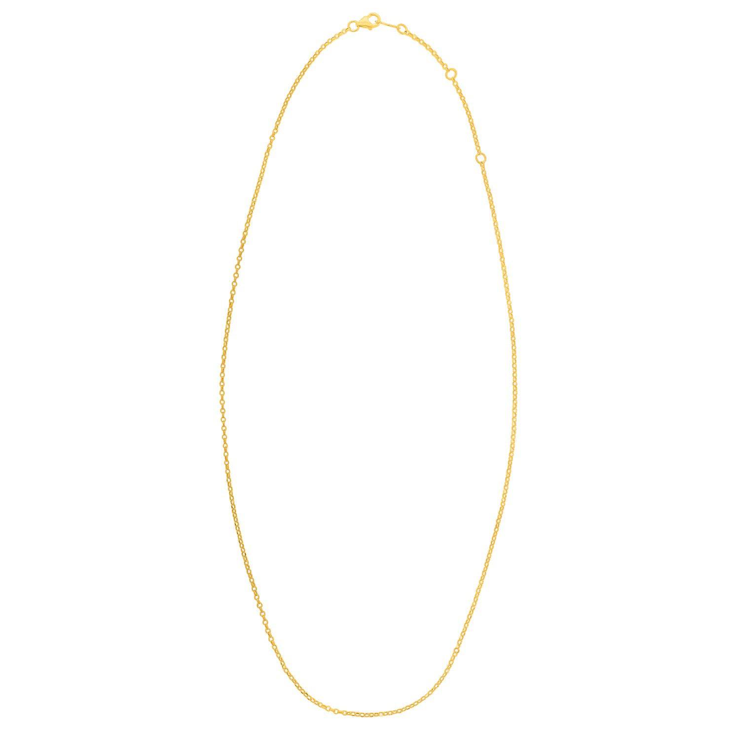 Double Extendable Cable Chain in 14k Yellow Gold (1.40 mm) | - Forever in Harmony