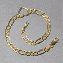 14k Yellow Gold 7 inch Figaro Chain Bracelet with Heart (4.50 mm) | - Forever in Harmony