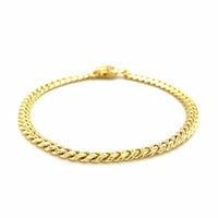 10k Yellow Gold Classic Miami Cuban Solid Bracelet (4.90 mm) | - Forever in Harmony