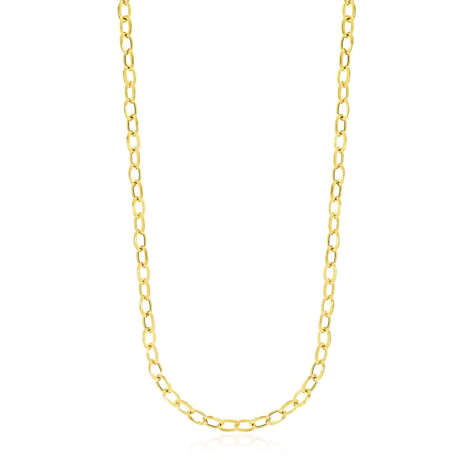 14k Yellow Gold Cable Chain Style Polished Necklace |