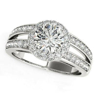 14k White Gold Round Split Shank Style Diamond Engagement Ring (1 1/2 cttw) - Forever in Harmony