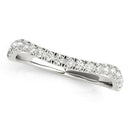 14k White Gold Curved Design Diamond Wedding Band (1/4 cttw) - Forever in Harmony