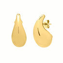 Large Raindrop Stud Earrings in 14K Yellow Gold