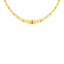 14K Yellow Gold Necklace with Graduated Greek Meander Motif Links