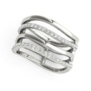 14k White Gold Multiple Band Design Ring with Diamonds (3/8 cttw) - Forever in Harmony