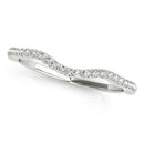 14k White Gold Curvy Style Wedding Ring with Round Diamonds (1/8 cttw) - Forever in Harmony