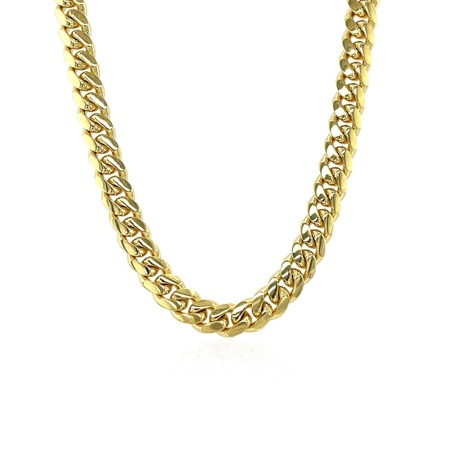 10k Yellow Gold Classic Miami Cuban Solid Chain (4.90 mm) | - Forever in Harmony