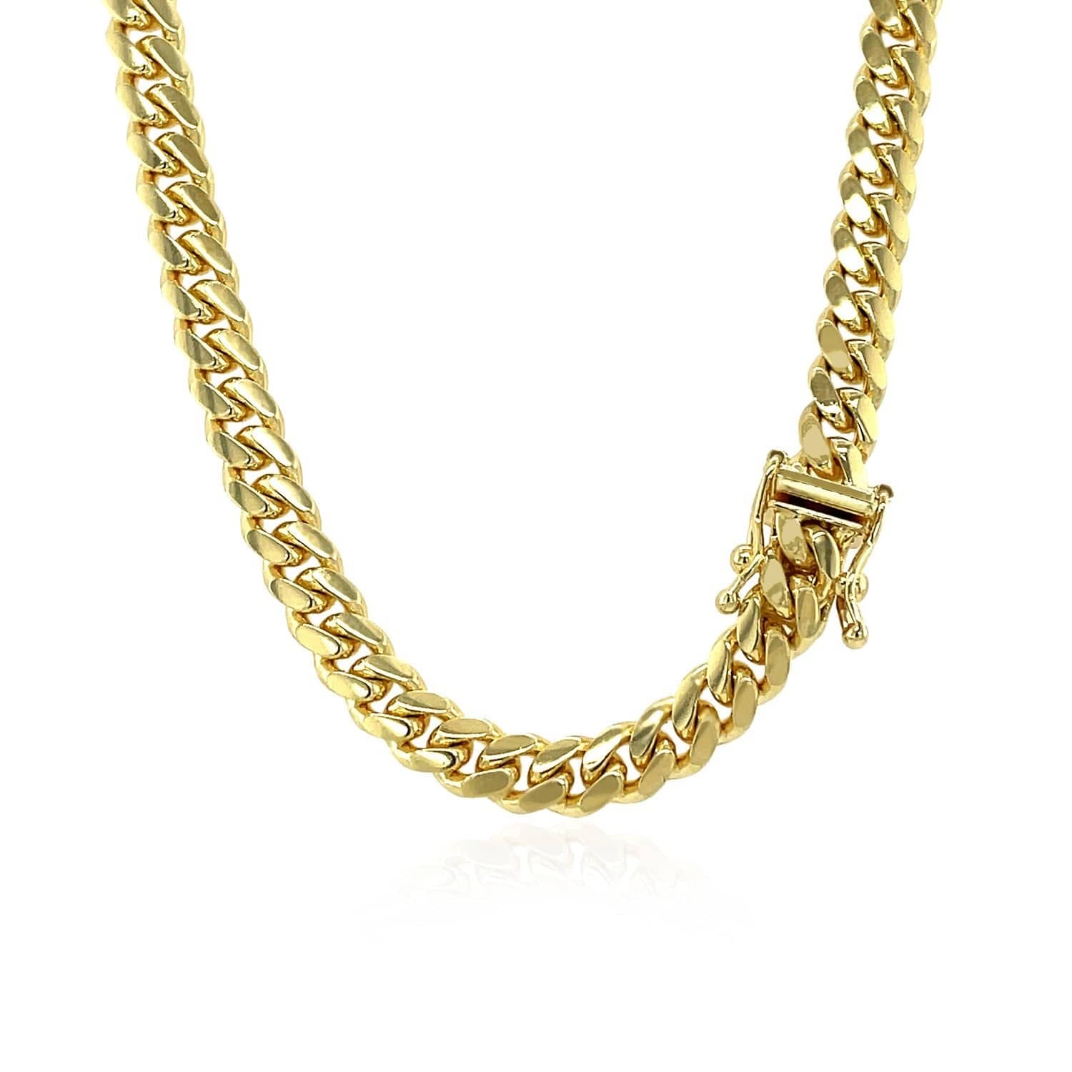 10k Yellow Gold Classic Miami Cuban Solid Chain (4.90 mm) | - Forever in Harmony