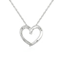 Open Heart Pendant with Diamonds in Sterling Silver | - Forever in Harmony