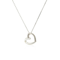 Open Heart Pendant with Diamonds in Sterling Silver | - Forever in Harmony