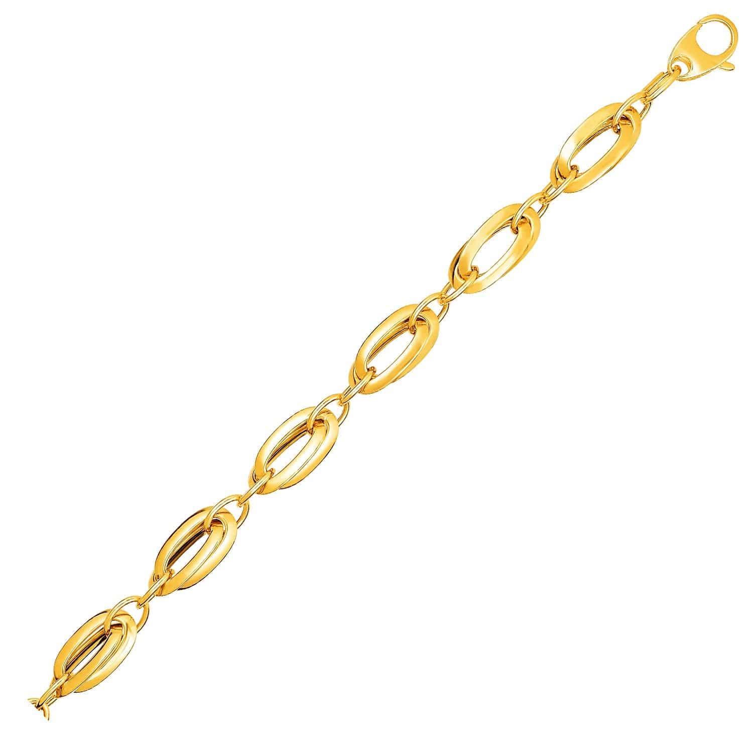 14k Yellow Gold Bracelet with Long Double Oval Links (8.20 mm) |